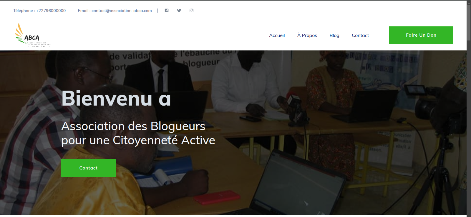 Site de presentation pour l'association ABCA